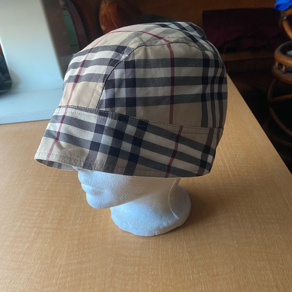 Burberry London Nova Check Plaid Cotton Hat with Bow M Medium - Picture 7 of 7